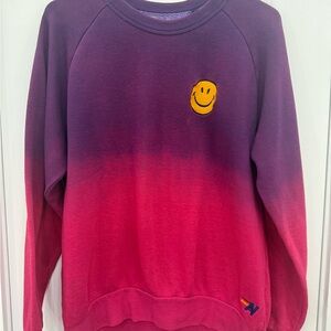 Aviator Nation Purple and Red Textured Sweatshirt